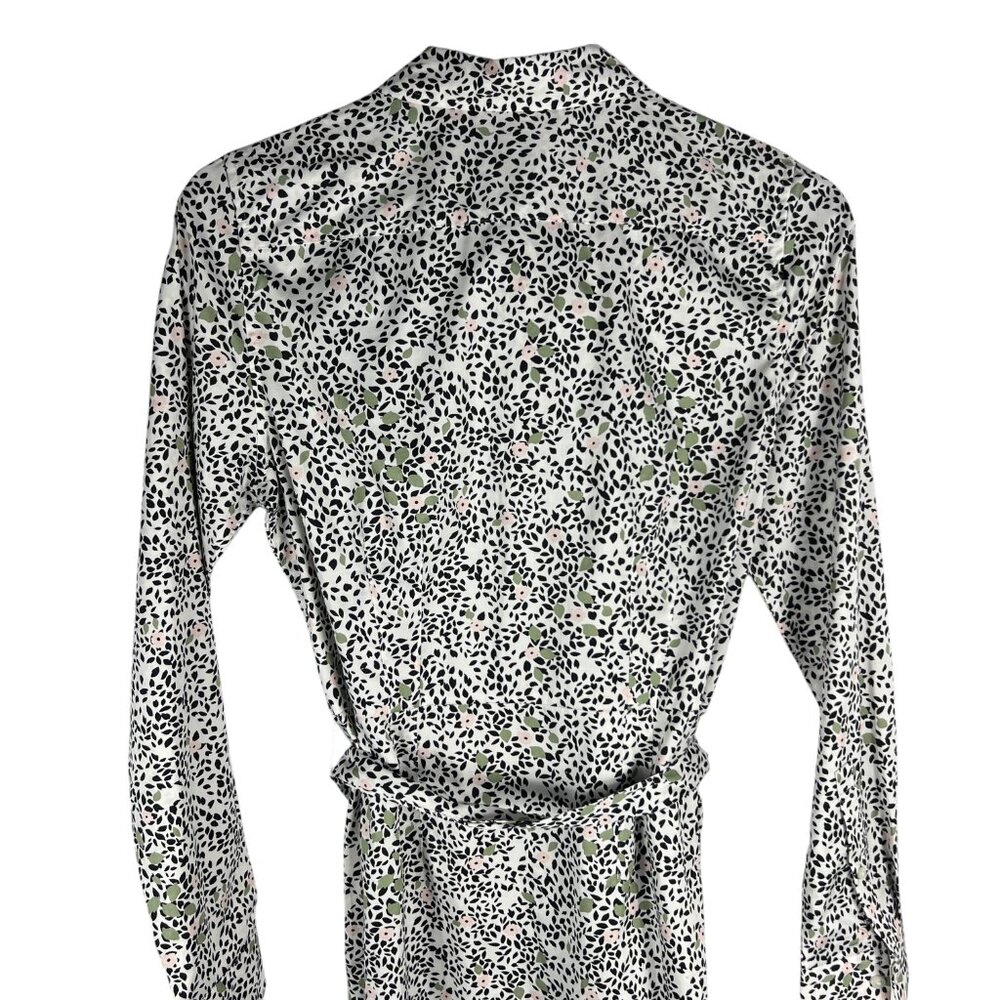 UNTUCKit for Her Phoebe Floral Belted Long Sleeve Shirt Dress in White Size 6 - Picture 6 of 10